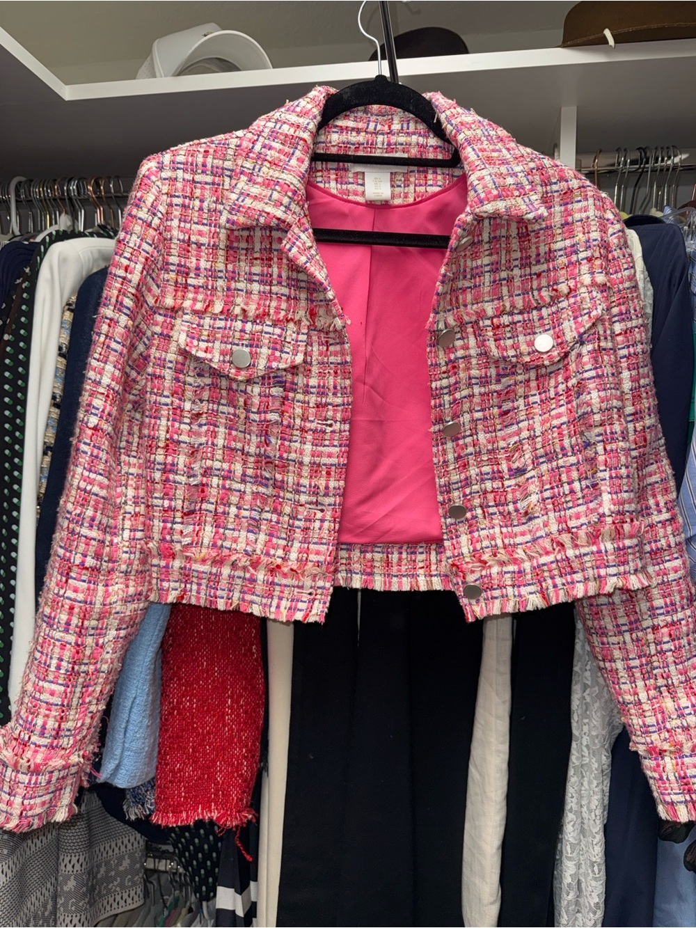 House of Harlow 1960 Pink Tweed Jacket & Dress Set - Picture 6 of 12